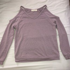 Lavender peekaboo shoulder sweater